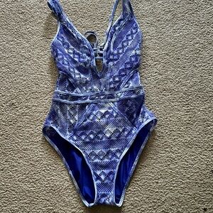 BECCA Blue Lace One-Piece Swimsuit